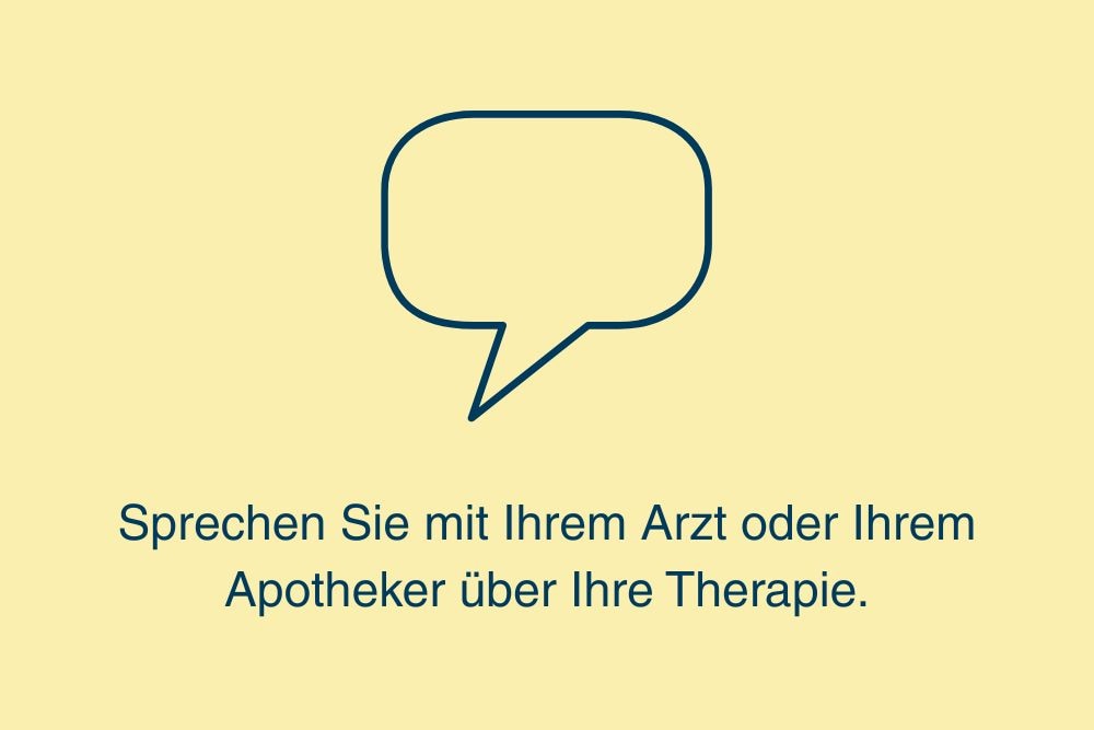 Dunkelblaue Sprechblase vor gelbem Hintergrund