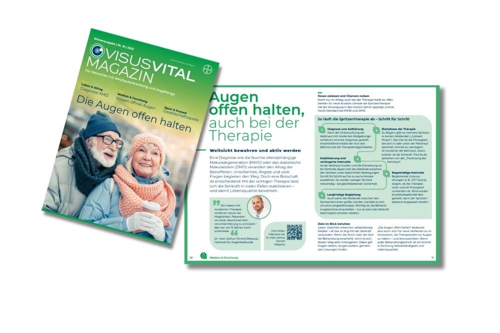Cover und Einblick in das VisusVital Magazin Winter 2025