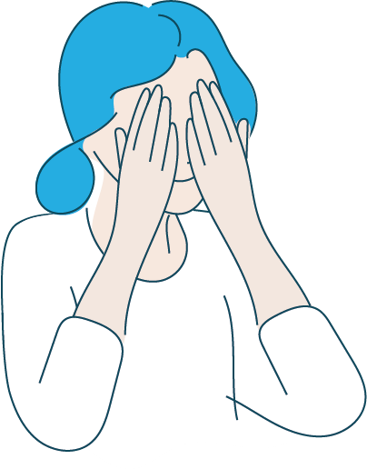 Grafik einer Frau, die sich ihre Augen verdeckt