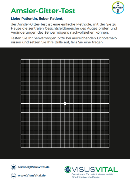 VisusVital Amsler-Gitter-Test schwarz 520x730px