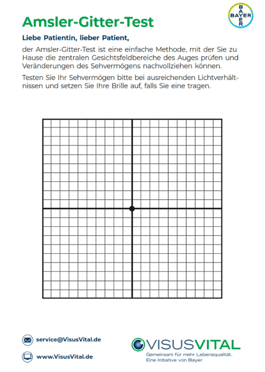 VisusVital Amsler-Gitter-Test weiß 520x730px