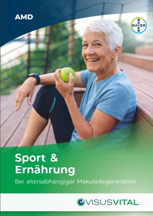 Broschüre zu Sport und Ernährung bei altersbedingter Makuladegeneration (AMD)